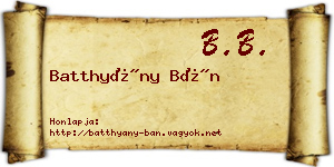 Batthyány Bán névjegykártya